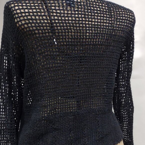 VENEZIA JEANS CLOTHING CROCHET RAMIE COTTON CARDIGAN EYE AND HOOK CLOSURE 18/20 - Picture 5 of 13